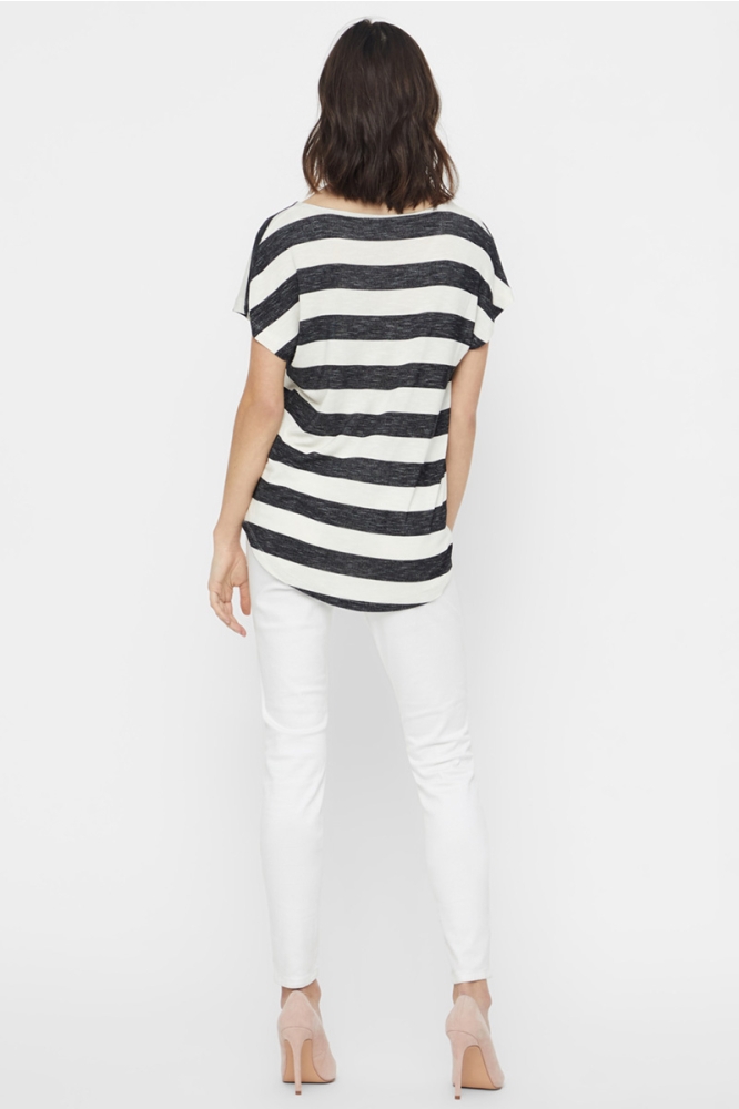 VMWIDE STRIPE S/L TOP NOOS 10190017 Black/SNOW WHITE